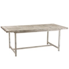 DINNER TABLE MIKONOS WHITE WASHED WOOD TOP 200 